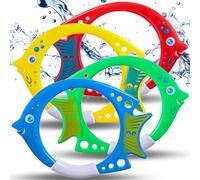 4Pcs Fish Ring Diving Toys for Swimming Pool,Sinking Toys Swimming Sinkers for Kids, Dive Fish Ring Swim Pool Sinkers,Bath Ring Water Toy Underwater Training Pool Toys for Kids 7-12 Pool Games