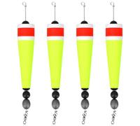 4pcs Fishing Slip Floats Rigs, Both Freshwater and Saltwater Fishing Popping Corks Bobbers Tackle Kits Weighted for Redfish Snapper Trout & More (Yellow)