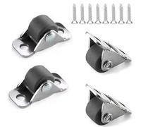 4Pcs Fixed Caster Wheels, Small Furniture Casters, Side Mounting, Silent Transport Castors with Screws Ideal for Mini Furniture, Shopping Trolley
