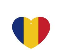 4pcs Flag Of Romania Car Aroma Diffuser Heart Shape Hanging Fragrance Tablet Car Interior Decoration Closet Shoe Closet Fragrance Freshener