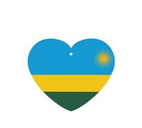 4pcs Flag Of Rwanda Car Aroma Diffuser Heart Shape Hanging Fragrance Tablet Car Interior Decoration Closet Shoe Closet Fragrance Freshener