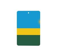 4pcs Flag Of Rwanda Car Aroma Diffuser Rectangle Hanging Fragrance Tablet Car Interior Decoration Closet Shoe Closet Fragrance Freshener
