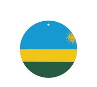 4pcs Flag Of Rwanda Car Aroma Diffuser Round Shape Hanging Fragrance Tablet Car Interior Decoration Closet Shoe Closet Fragrance Freshener