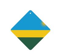 4pcs Flag Of Rwanda Car Aroma Diffuser Square Hanging Fragrance Tablet Car Interior Decoration Closet Shoe Closet Fragrance Freshener