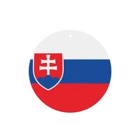 4pcs Flag Of Slovakia Car Aroma Diffuser Round Shape Hanging Fragrance Tablet Car Interior Decoration Closet Shoe Closet Fragrance Freshener