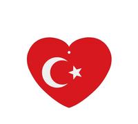 4pcs Flag Of Turkey Car Aroma Diffuser Heart Shape Hanging Fragrance Tablet Car Interior Decoration Closet Shoe Closet Fragrance Freshener