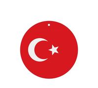 4pcs Flag Of Turkey Car Aroma Diffuser Round Shape Hanging Fragrance Tablet Car Interior Decoration Closet Shoe Closet Fragrance Freshener