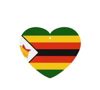 4pcs Flag Of Zimbabwe Car Aroma Diffuser Heart Shape Hanging Fragrance Tablet Car Interior Decoration Closet Shoe Closet Fragrance Freshener