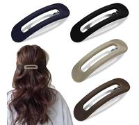 4Pcs Flat Barrettes Clips For Thick & Thin Hair, Slides Non Slip Strong Hold Clamps | Lightweight Plastic French Hair Clips | Comfortable for Driving, Yoga & Daily Use