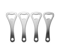 4PCS Flat Bottle Openers Stainless Steel Bar Blade Heavy Duty Beer Bottle Opener for Bartender, Home Kitchen, Pub and Party - Portable Bottle Cap Opener Keyring