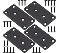 4Pcs Flat Mending Plate, 2''x4''/50x100mm Stainless Steel Mending Bracket Plate, Brace Fixing Joining Plate, Metal Bracket with Screws for Furniture, Wood, Shelves