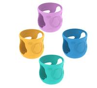 4pcs Flexible Bottle Holder with Grip Handles Silicone Covers Protections Covers Easy to Clean Shockproof Sleeve Food Grade Silicone Cover