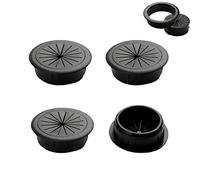 4PCS Flexible Desk Grommet,50mm/2 inch Desk Grommet Aperture,Data Cable Storage and Sorting Tools,Wire Cord Cable Grommets Hole Cover,for Office PC Desk Cable Cord Organizer (Black)