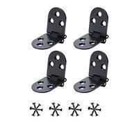 4Pcs Flip Hinges Black Round Edge 180 Degree Zinc Alloy Flip Hinge with Screws for Folding Table Cabinet Wardrobe Doors Timber Wooden Box