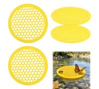 4Pcs Floating Bee Watering Station 7.87 Inch - EVA Foam Bee Bath with Honeycomb Design, Portable Pollinator Waterer for Garden, Yard & Patio