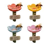 4pcs Flower Bee Waterer, BeeWatering Station For Garden 2.56x4.33 Inches, Flower Cups For Bees Drinking Cups Bees Watering Stations For Outside BeeCups For Garden Yard Lawn Patio