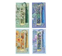 4Pcs Flower Bookmarks Hollow Metal Bookmarks with Tassels Book Marker for Teacher Book Lover Student Christmas Present