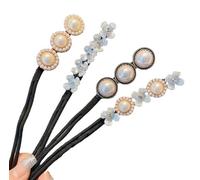 4PCS Flower Pearl Hair Bun Maker Hair Twist Bun Shaper Girls Donut Maker Ponytail Bun Maker Twister Hairstyle Styling Tool Accessories