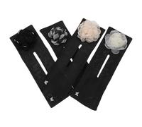 4pcs Flower Twisted Bun Shaper Cloth Hair Styling Tool Black | Practical Versatile Hold, Keeps Strands in Place, for Pilates and Dancers, Compact 4 Piece Set