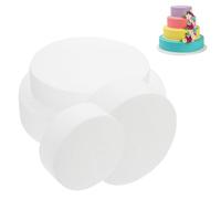 4pcs Foam Cake Dummy Round Model, Round Cake Dummy 4/6/8/10inch Polystyrene Dummies Foam Model Shape Wedding Dummies for Perfect for Party Supplies