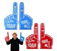 4Pcs Foam Finger, Blue and Red Gladiators Foam Finger, Number 1 Giant Foam Hands Suitable for Football Match Basketball Match Sports Meeting Cheering Props