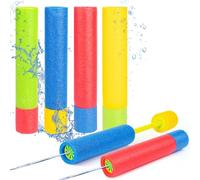 4pcs Foam Water Guns Water Pistols for Kids Water Blaster Shooters Push Pull Type Foam Water Squirter Water Gun Summer Outdoor Beach Pool Water Toys for Kids Toddlers Boys Girls