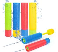 4pcs Foam Water Guns Water Pistols for Kids Water Blaster Shooters Push Pull Type Foam Water Squirter Water Gun Summer Outdoor Beach Pool Water Toys for Kids Toddlers Boys Girls