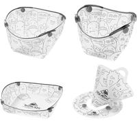 4pcs Foldable Camping Bowls,Outdoor Snap Heatproof Transparent Plate, Collapsible Plate with Snap, Easy Clean Collapsible Dinner Bowl Plate Mug Coffee Drip Filter for Picnics