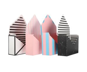 4pcs Foldable Flower Wrapping Box for Plants and Flowers, Lightweight | Paperboard Build, Waterproof Folding Design, Party and Birthday Use, Simple All-match Style Random Style