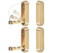 4PCS Foldable Gold Wall Hooks, Heavy Duty Zinc Alloy Folding Wall Hooks, Folding Hidden Coat Hooks Wall Mount Bathroom Foldable Towel Hooks for Hanging Clothes, Bags, Hats, Bathrobes, Keys etc (Gold)