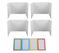 4PCS Foldable Plastic Privacy Shields - Desk Divider Boards for Office Classroom Library & Study Spaces - Enhance Focus & Create Personal Work Areas