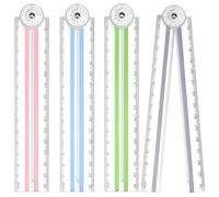 4PCS Foldable Plastic Ruler Set,30cm Folding Ruler,Sturdy Transparent Measuring Ruler for Stationery Supplies,Straight Rulers,School Essentials, Portable,Flexible,Durable,Unfold(Random Color)