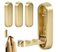 4Pcs Foldable Wall Hanging Hooks, Zinc Alloy Folding Wall Hooks for Hanging Heavy Duty Coat Robe Purse Bathroom Mount Hook Retractable for Bathroom,Closet,Entryway