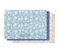 4Pcs Folders Plastic A4 Floral Printed Document Folder Plastic Wallets Envelope File Folders for School Office Homework (Random Style)