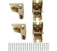 4pcs Folding Hinge Bracket, Self Locking Hinges 90 Degree Foldable Table Bracket, Heavy Duty Leg Fittings Angle Braces for Folding Table, Workbench, Bed Legs (4*Gold)