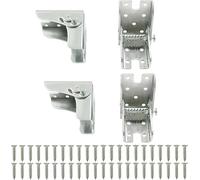 4pcs Folding Hinge Bracket, Self Locking Hinges 90 Degree Foldable Table Bracket, Heavy Duty Leg Fittings Angle Braces for Folding Table, Workbench, Bed Legs (4*Silver)