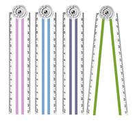 4PCS Folding Ruler 30cm Flexible Foldable Rulers 15cm Transparent Straight Rulers Shatterproof Plastic Geometric Ruler for School Kids Office