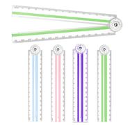 4PCS folding ruler,30cm flexible foldable rulers,rtransparent straight rulers，shatterproof plastic geometric ruler for school kids office，drawing & crafts