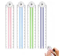 4PCS Folding Rulers,Transparent Straight Ruler Foldable,Plastic Flexible School Supplies,Stationery Supplies for School,Foldable Clear Rulers for School Stationery,Portable,Durable,Unfold 30cm