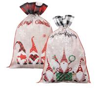 4Pcs For Christmas Goody Bags with Drawstrings Designed for Holiday Party Treats and Seasonal Favor Storage, Reusable Cloth