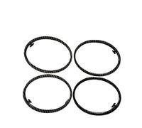 4PCS, for Ford, for Focus 2 2005-2013, Air Conditioning ABS Chrome Trim Outlet Decoration Circle Ring Auto Accessories Air vent trim(Carbon fiber)