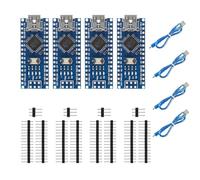 4Pcs for Nano V3.0 ATmega328P Nano Board CH340 5V 16M Micro Microcontroller Board with PIN Headers Pin Unsoldered Compatible with Electronics Development Board Nano 328P Nano 3.0 with USB Cable