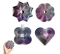4Pcs Fractal Sensory Fidget Toy 3D Printed Hexagon Sensory Fidget Toys Expanded Spiral Visual Sensory Toys for Stress Relief Novelty Spinner 3D Printed Fidgets for Adults ADHD Teens Office Desk