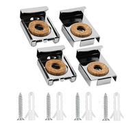 4Pcs Frameless Mirror Fixings, Heavy Duty Spring Mirror Clips w/Dowels & Screws | Anti-Rust Mirror Bracket Set for Bathroom/Toilet/Vanity/Shower Glass (Tool-Free Installation)