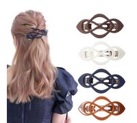 4PCS French Hair Clips for Women Side Slide Flat Claw Clip Strong Hold Hair Barrettes Comfortable Curved Hair Clips for Driving, Lying Elegant Hair Accessories for Thick Thin Hair, Matte & Glossy