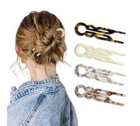 4pcs French Hair Pin, Prestige Hair Pins, Elegant Acetate Hair Pins For Women, Strong Hold Non-Slip Hair Grips For Women Stying Accessories Thick Thin Long Curl(4 Colors)