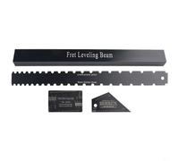 4Pcs Fret Rocker Leveling Beam Ruler Luthier Tools Kit Set, Guitar Neck Notched Straight Edge String Gauge Ruler for Most Electric Guitars Maintain Repair