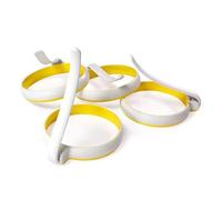 4Pcs Fried Egg Ring Silicone Heat Resistant Egg Cooking Ring Round Non-Stick Pancake Mold with Handle Kitchen Breakfast Gadget