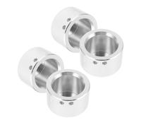 4pcs Front Axle Nut Cover 1.65 Inch Aluminum Alloy Wheel Hub Cap | Tool-free Installation with Card Buckle Design, Dust Blocking Feature, Polished Silver Finish for Urban Motorcycle Use