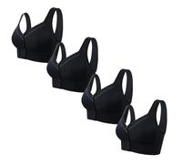 4PCS Front Fastening Bras for Women UK Clearance Wireless Bras Wide Straps Push Up Bra Non Wired Comfortable Support Underwear Comfy Everyday Bra Bralettes for Daily